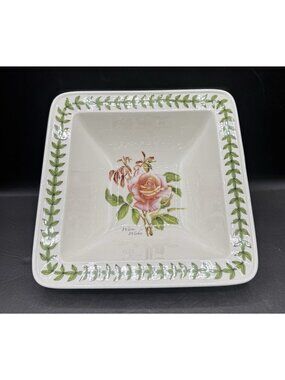 Portmeirion  Botanic Roses Square Serving Bowl  England 8.5" X 8.5"